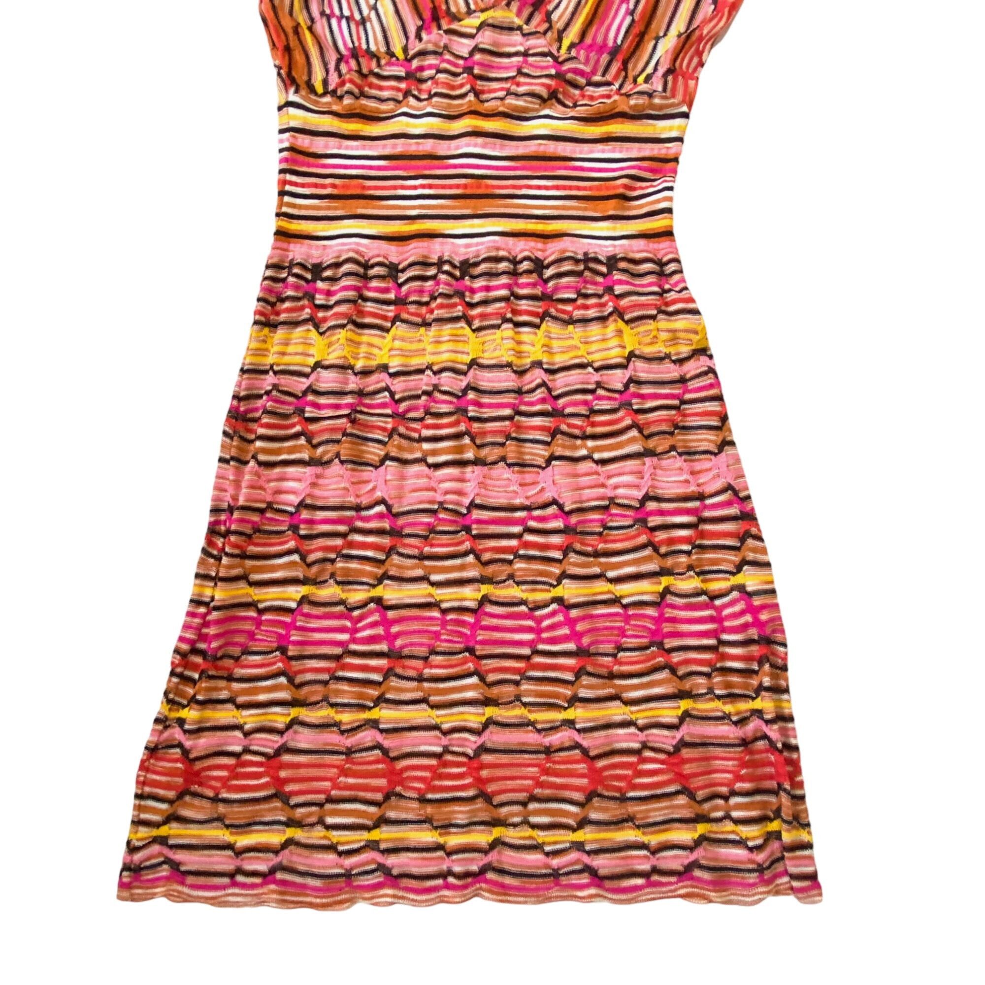 Missoni M Missoni Orange/Pink stripe dress, size US 10 Size L / US 10 / IT 46 - 6 Thumbnail