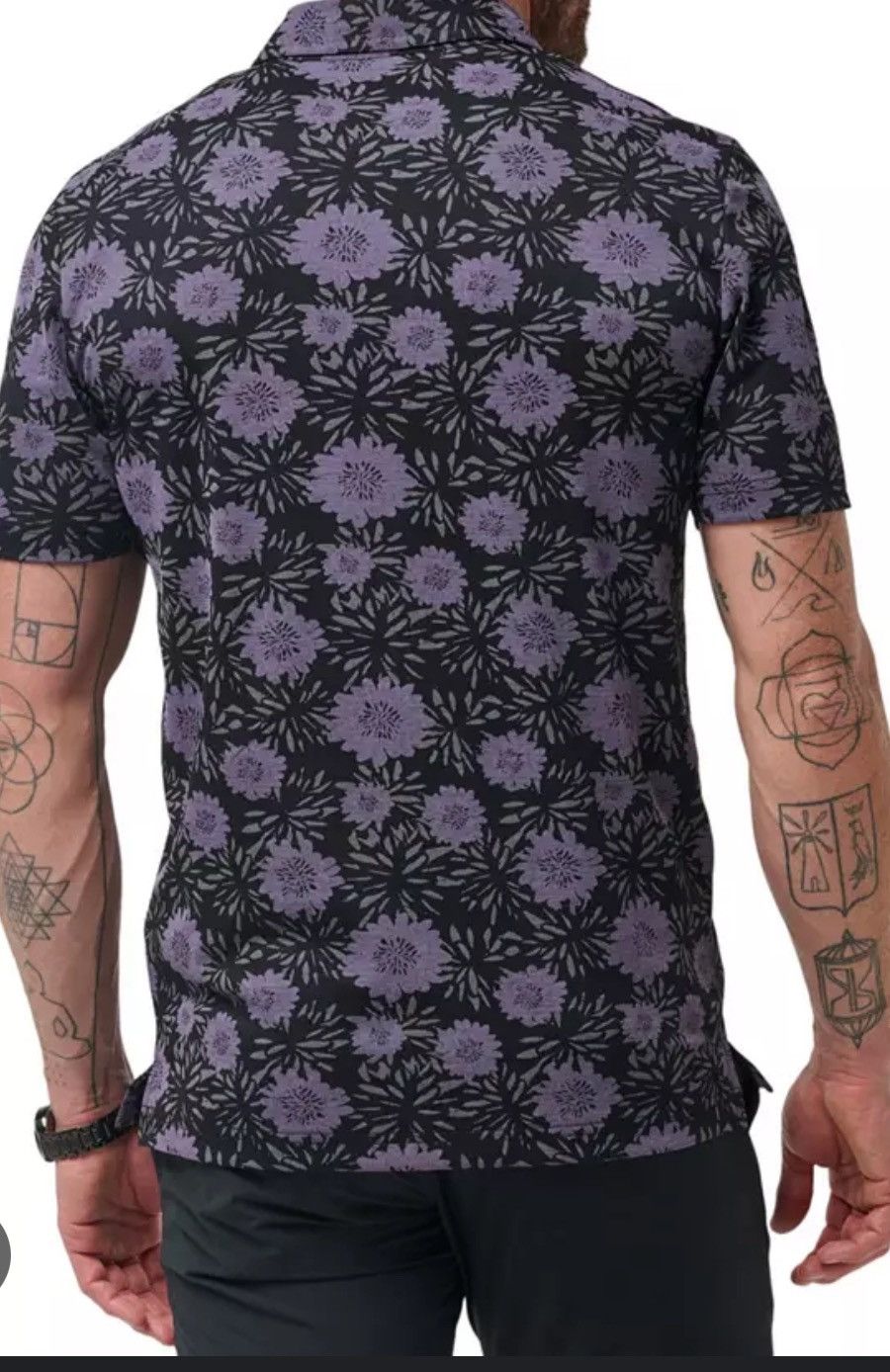 TravisMathew Travis Mathew Not Happening Polo Shirt Mens Purple Floral Size US S / EU 44-46 / 1 - 3 Thumbnail