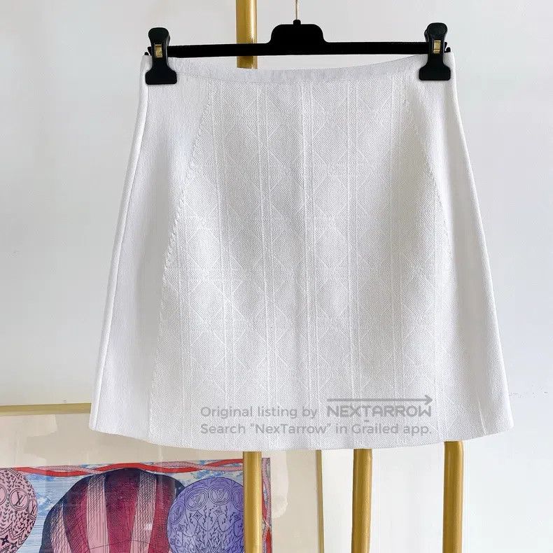 Dior Dior White knitted short skirt Size 26" / US 2 / IT 38 - 2 Thumbnail