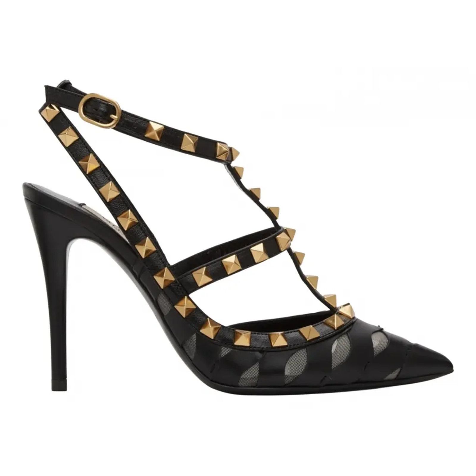 Valentino Rockstud Wave Embroidery Ankle Strap Classic Heel Pump 38.5 Size US 8.5 / IT 38.5 - 1 Thumbnail