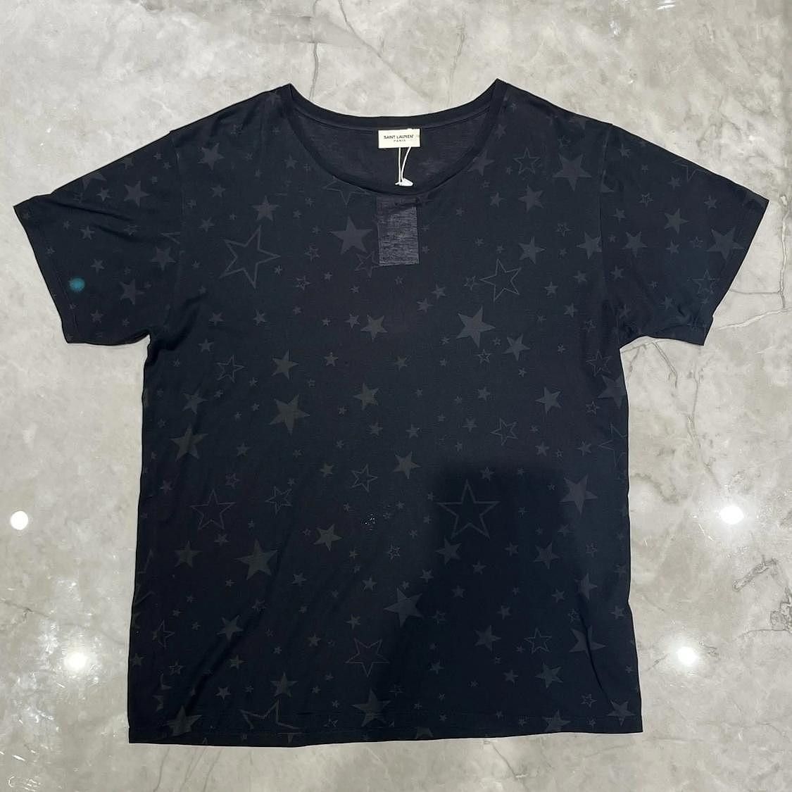 Saint Laurent Paris Saint Laurent Star Print T-Shirt Size L Size US L / EU 52-54 / 3 - 1 Thumbnail