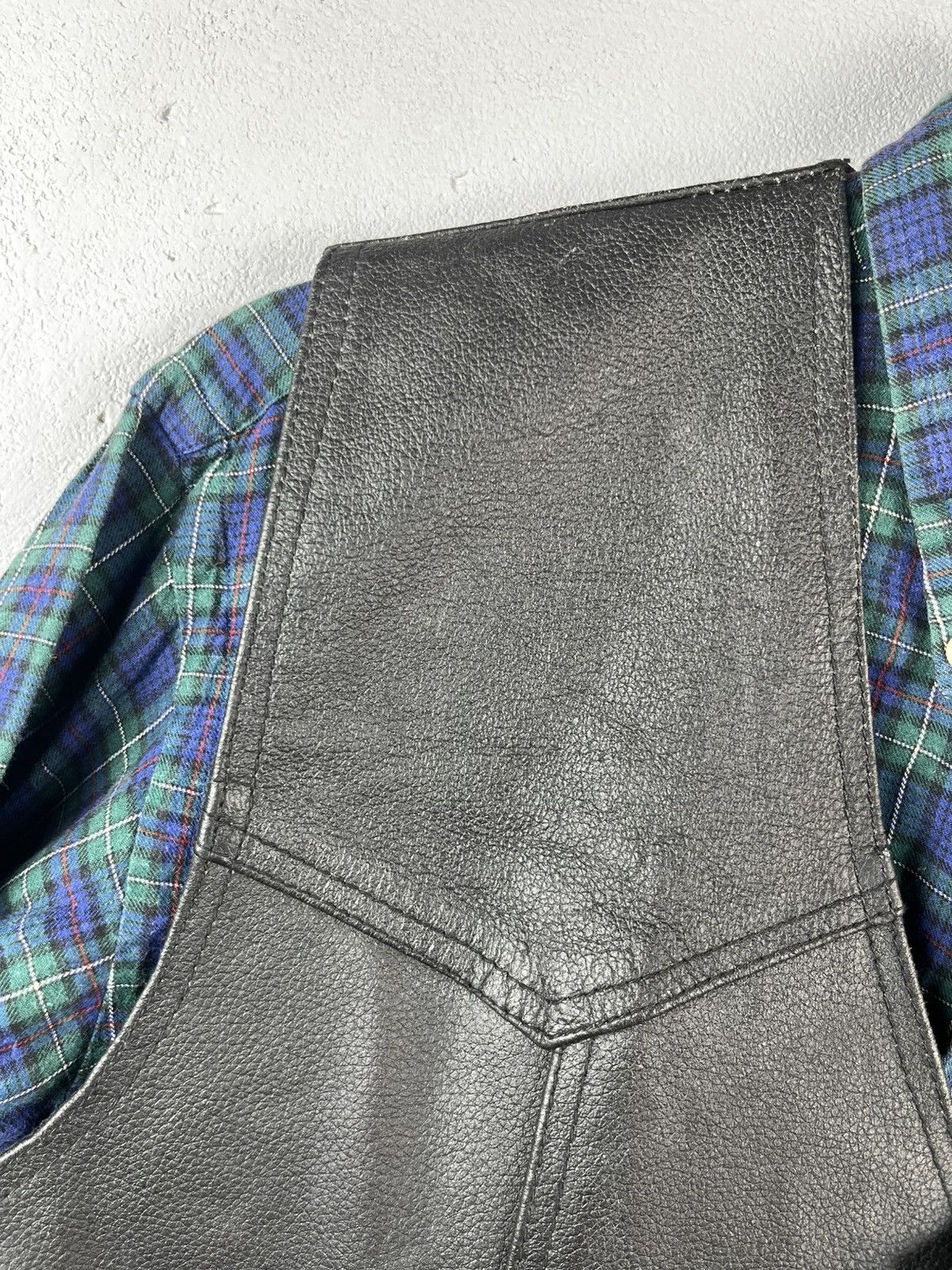 Schott Schott style leather vest 90s Size US L / EU 52-54 / 3 - 5 Thumbnail