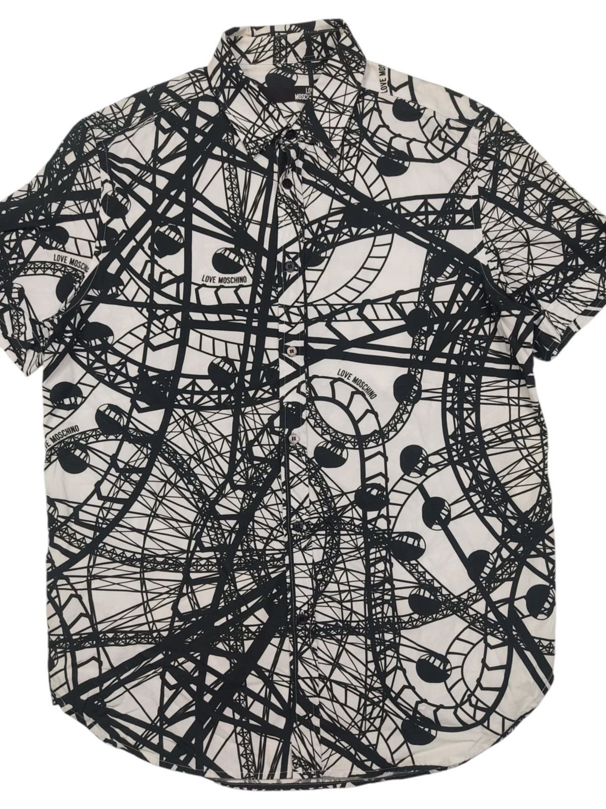 Japanese Brand × Moschino Love MOSCHINO Rollercoaster Print Polo Shirt Size US M / EU 48-50 / 2 - 2 Thumbnail
