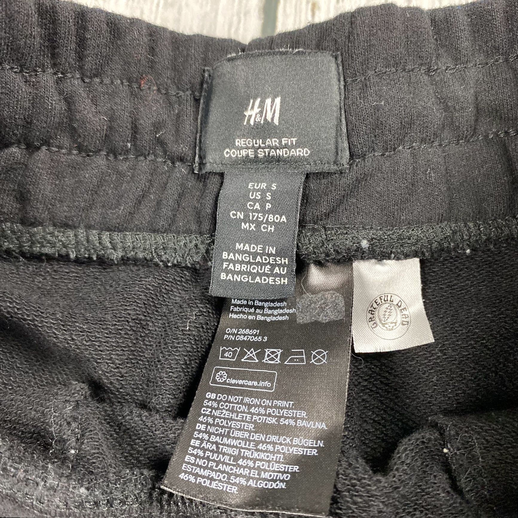 H&M H&M x Grateful Dead Sweat Shorts Black Bear Graphic Mens Small Size US 29 - 4 Thumbnail