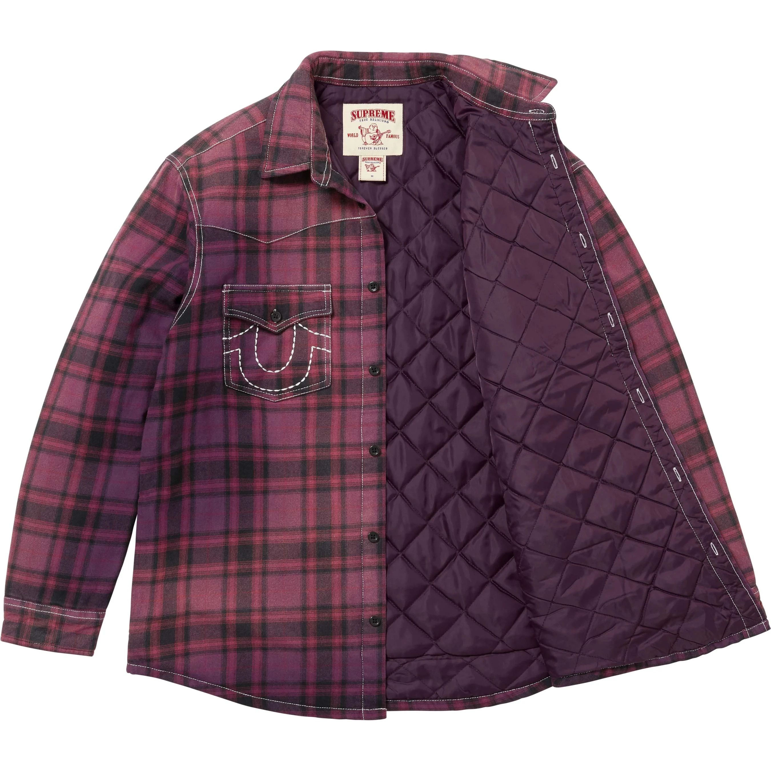 Supreme × True Religion Supreme True Religion Quilted Lined Plaid Flannel Shirt Size US M / EU 48-50 / 2 - 2 Thumbnail