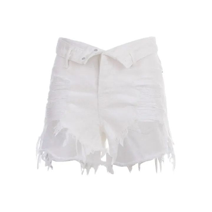 Alexander Wang Alexander Wang Distressed White Denim Shorts 0079 Size 27" / US 4 / IT 40 - 1 Thumbnail