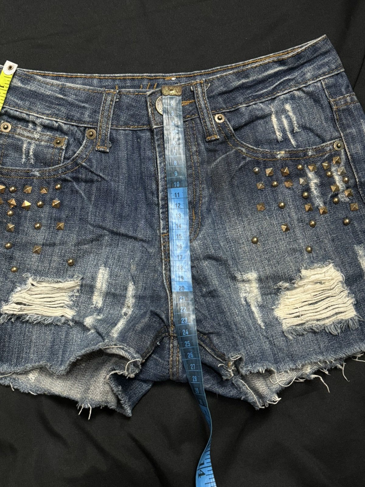 Beauty Beast × Hysteric Glamour × Japanese Brand Y2K Studded Distressed Japanese Vanilla Hot Pants Size 29" - 7 Thumbnail