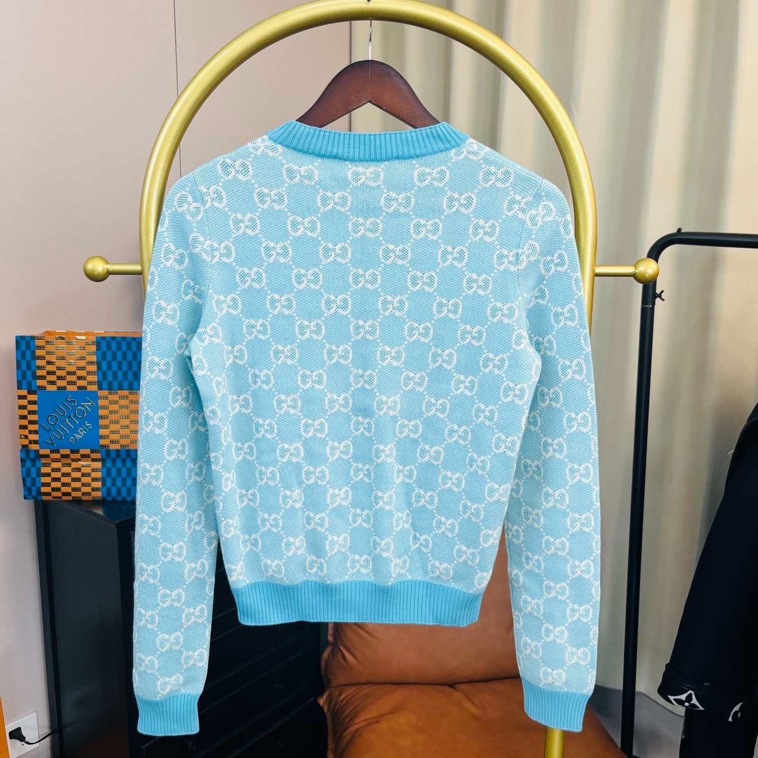 Gucci Gucci Blue full-print knitted sweater 2501-Nextarrow Size US M / EU 48-50 / 2 - 2 Thumbnail