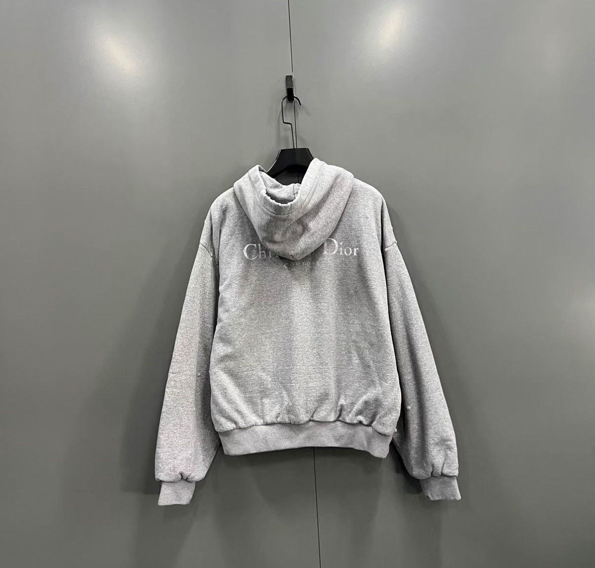 Dior Dior grey mini logo distressed hoodie J41 Size US M / EU 48-50 / 2 - 2 Thumbnail