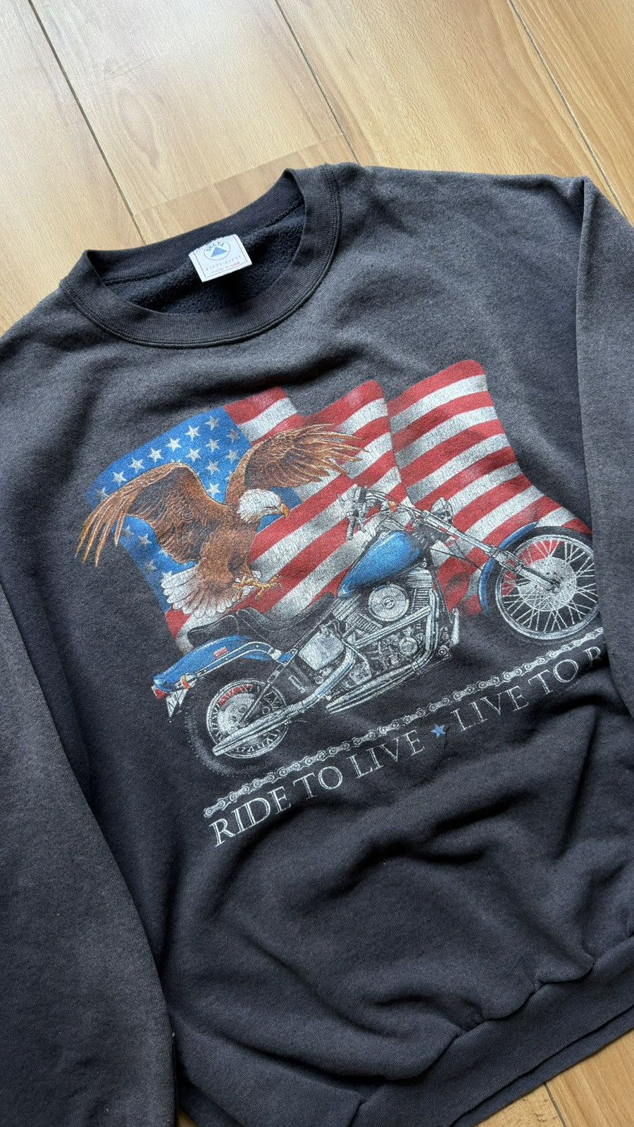 Vintage amercian vintage 90s Bike racing sweatshirt Size US XXL / EU 58 / 5 - 6 Thumbnail