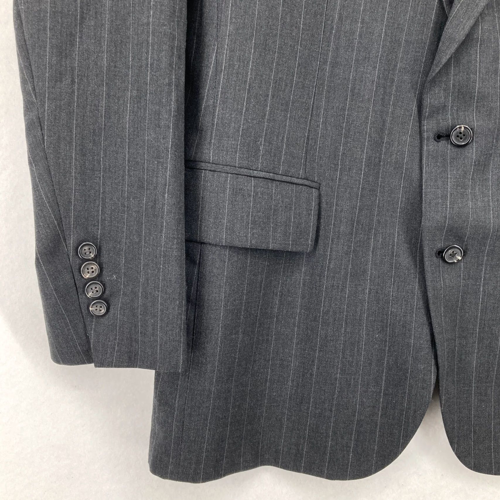 Polo Ralph Lauren VINTAGE Polo University Club Blazer Sport Coat Mens 42 Gray Striped Union Made Size US XL / EU 56 / 4 - 2 Thumbnail