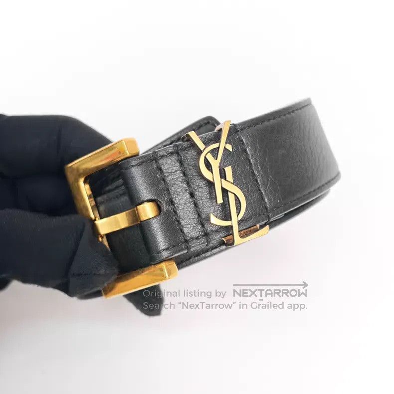 Saint Laurent Paris Saint Laurent Paris Black Gold Buckle Belt i Size ONE SIZE - 6 Thumbnail