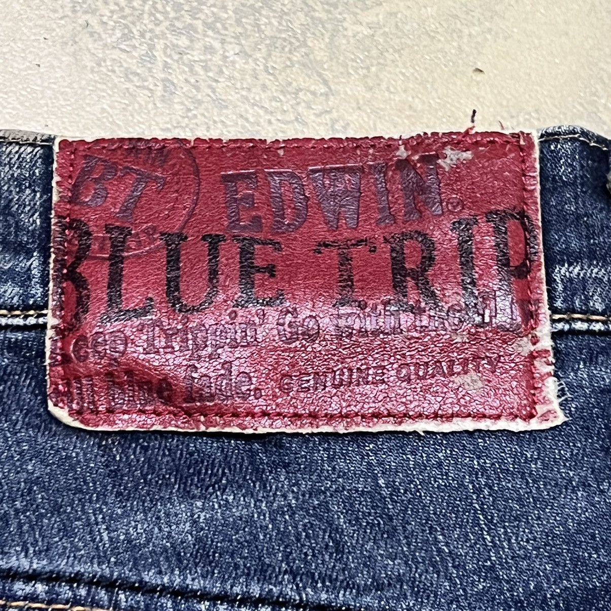 Edwin Edwin Blue Trip Distressed Design Denim Jeans Size US 33 - 21 Thumbnail
