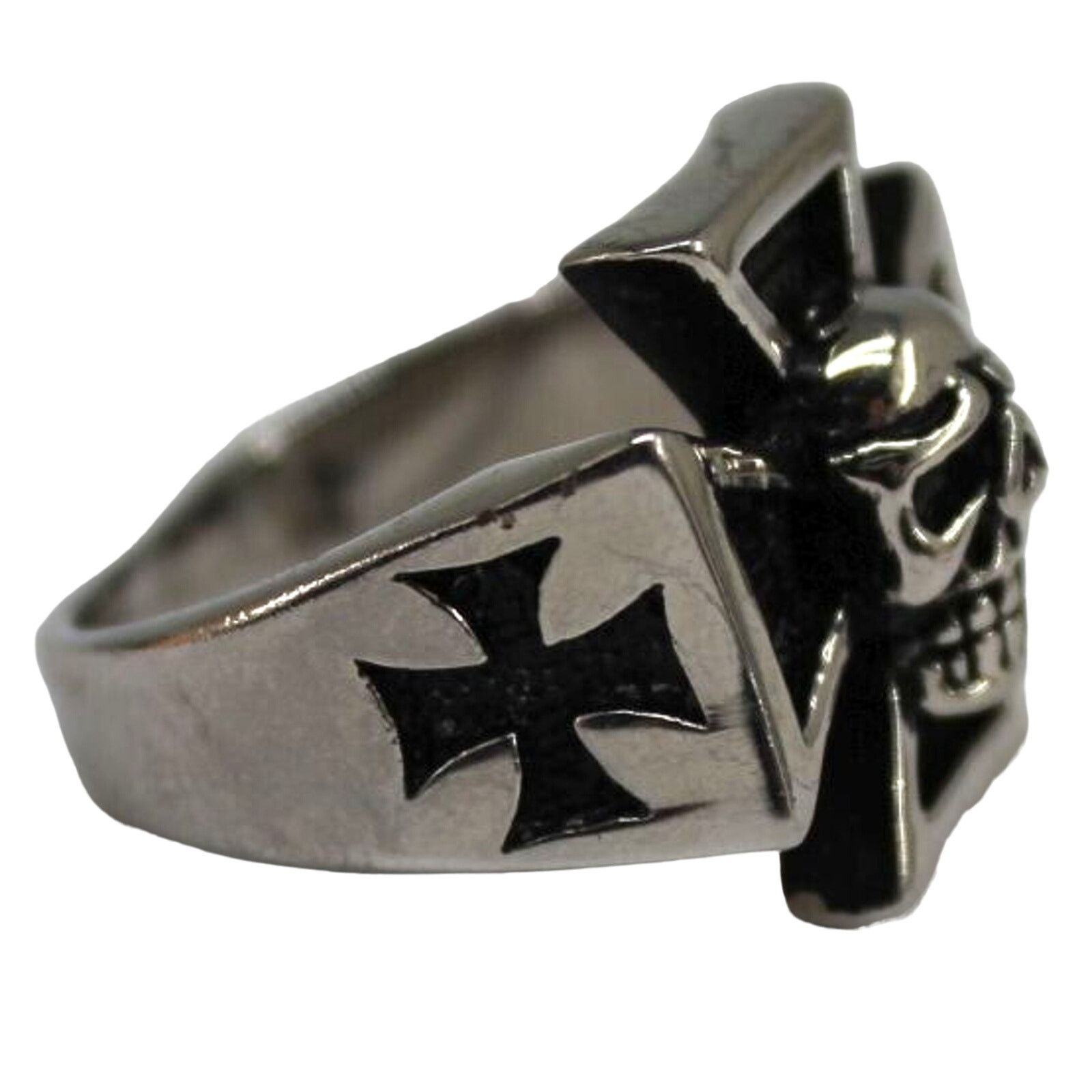 Other Scull Cross Ring • Black • Gothic • Silvertone • Size 9.75 Size ONE SIZE - 2 Thumbnail