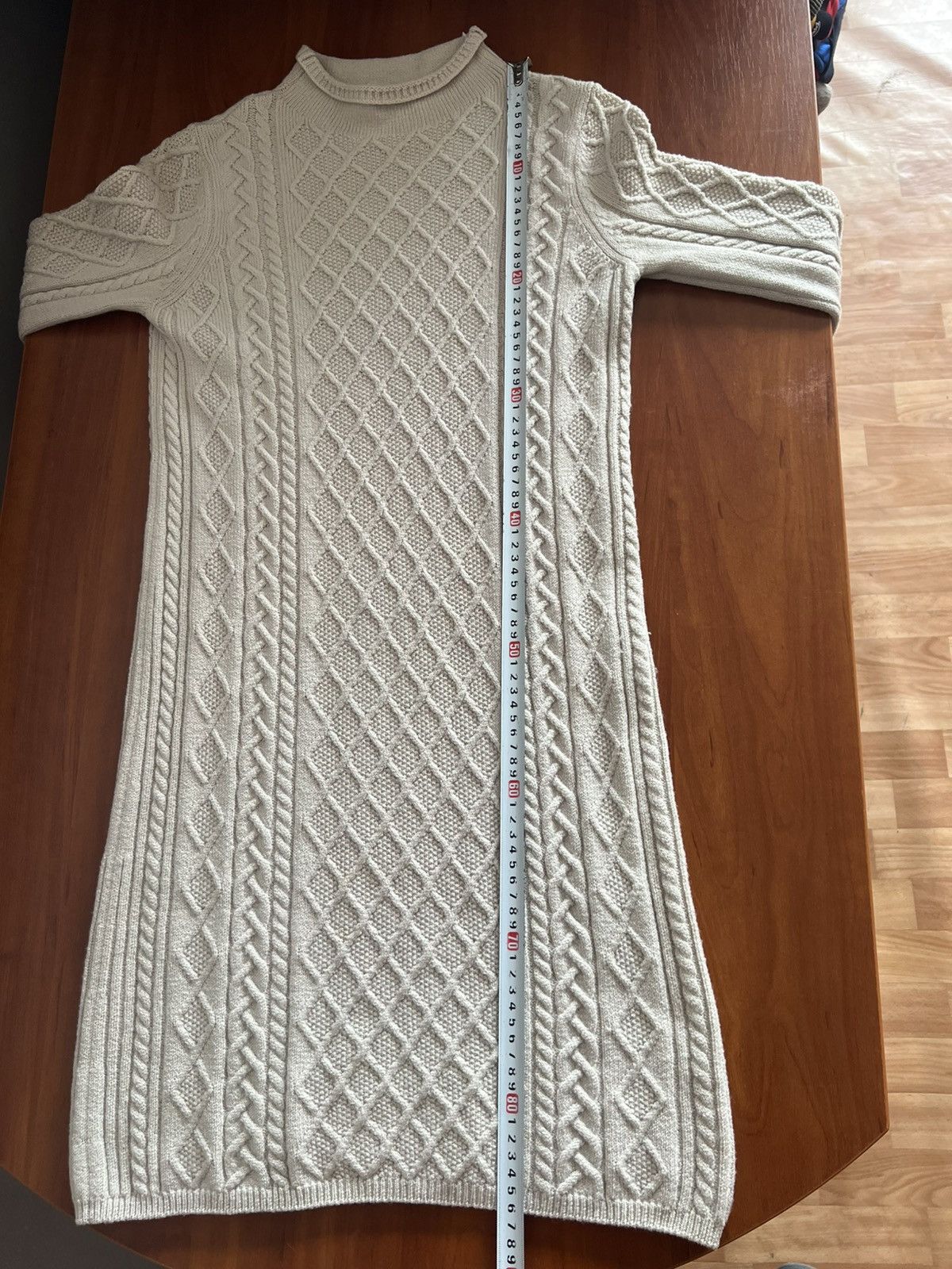 Max Mara Max Mara Cream Cable Knit Aran sweater dress wool blend Size S / US 4 / IT 40 - 10 Thumbnail
