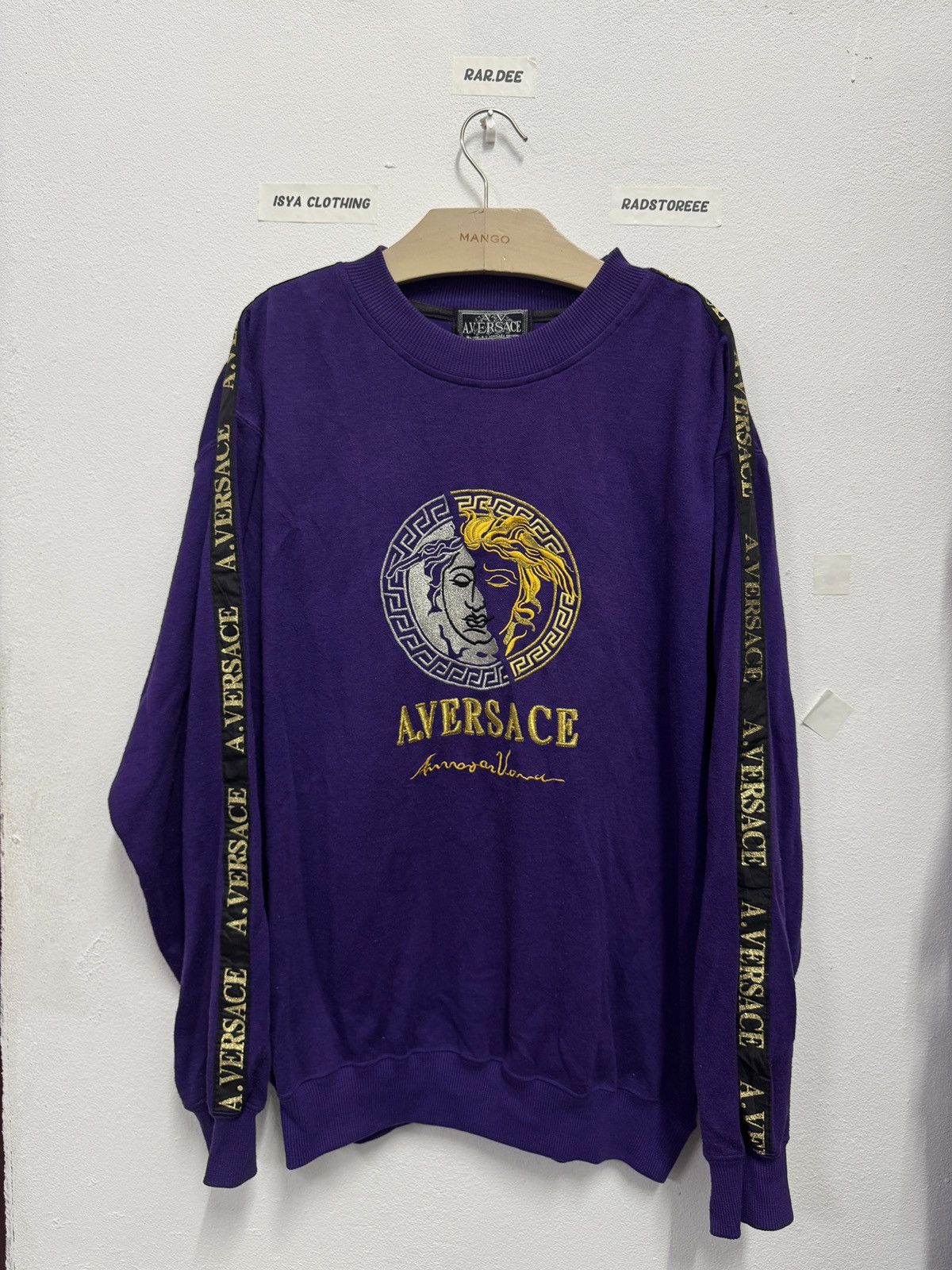 Versace Vintage Versace Embroidery Logo Sidetape Size US XXL / EU 58 / 5 - 1 Thumbnail