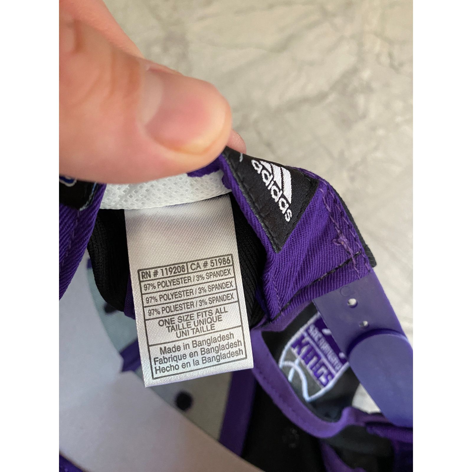 Adidas New Sacramento Kings Adidas NBA Snapback Hat Size ONE SIZE - 8 Thumbnail