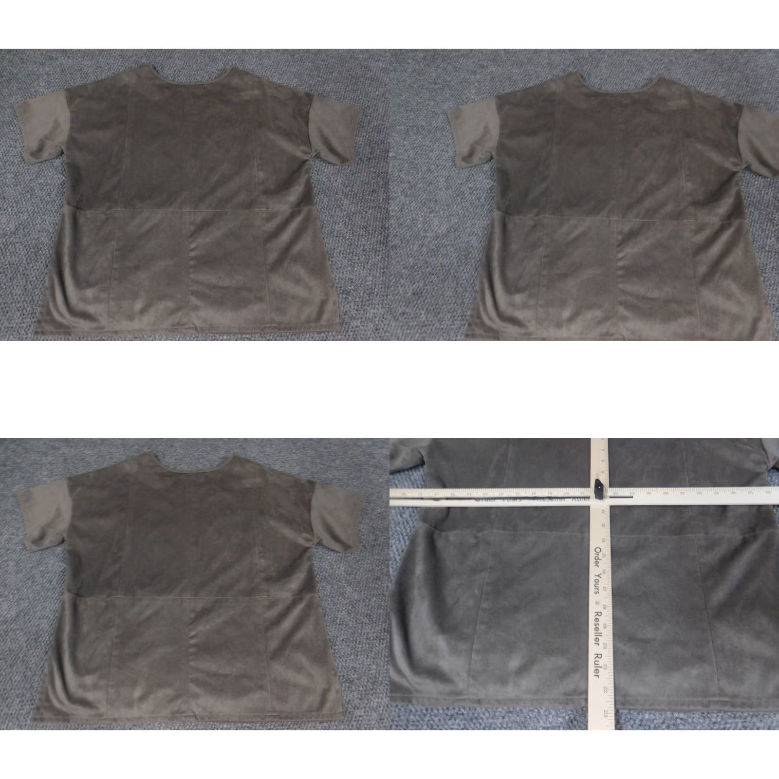 Vince Camuto Vince Camuto Blouse Short Sleeve Round Neck Pullover Gray S Womens Regular Stretch Geometric Casual Modern Size S / US 4 / IT 40 - 8 Thumbnail