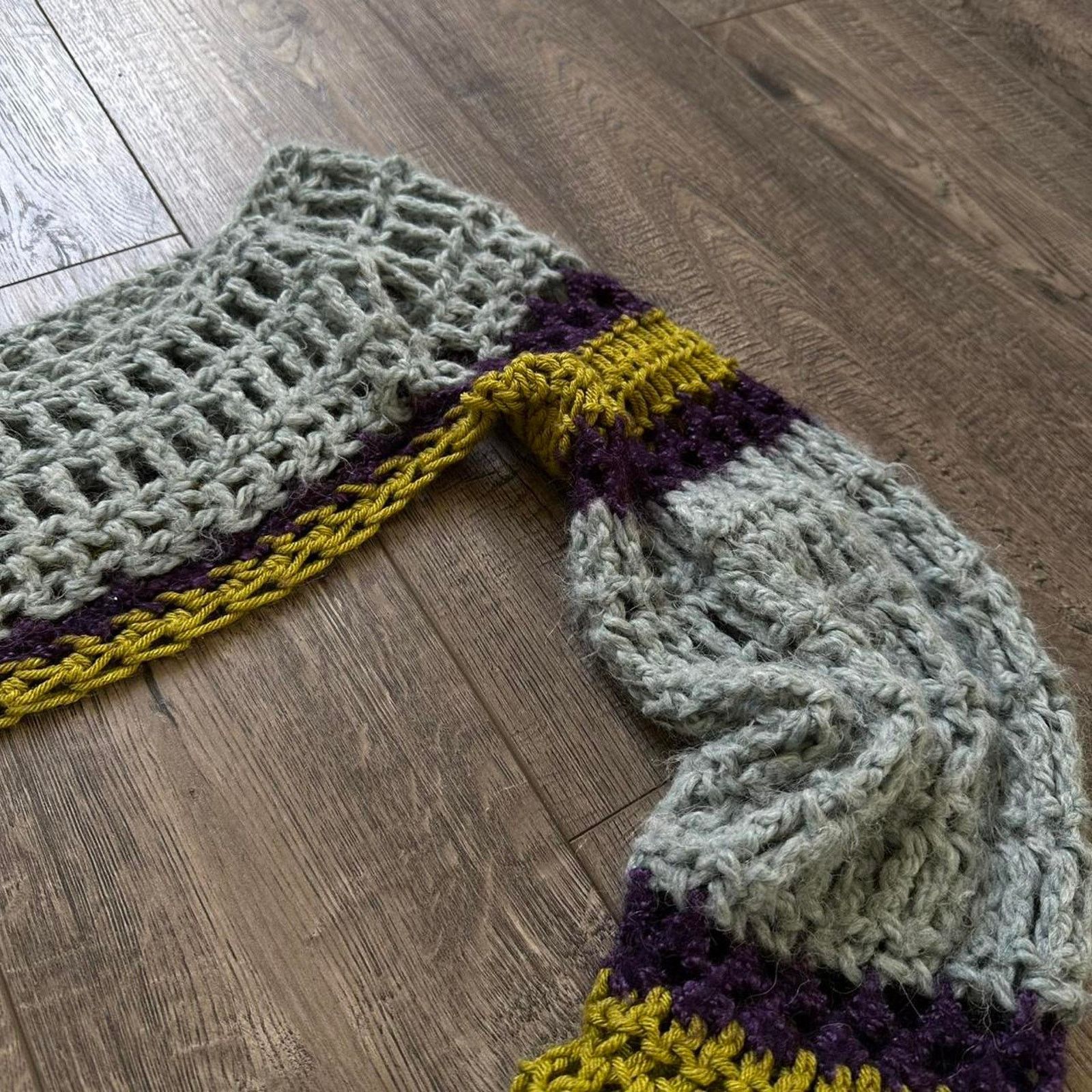 Other Hand Made Green Purple Crochet Knit Multi Color Shrug Sleeve Size XS / US 0-2 / IT 36-38 - 6 Thumbnail