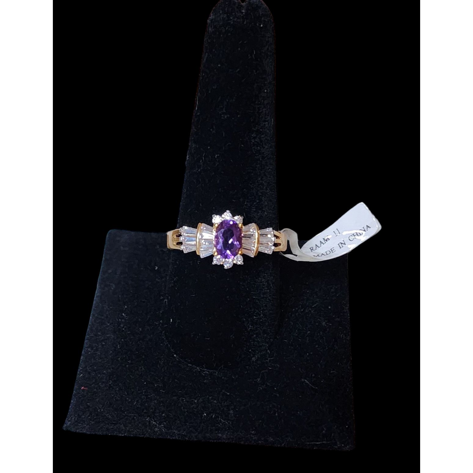 Other Genuine Amethyst & Cubic Zirconia Gold Plate Ring Size 11 Size ONE SIZE - 6 Thumbnail