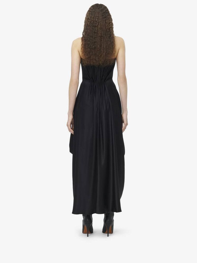 Alexander McQueen o1srvl11e0326 Draped Evening Dress in Black Size L / US 10 / IT 46 - 4 Thumbnail