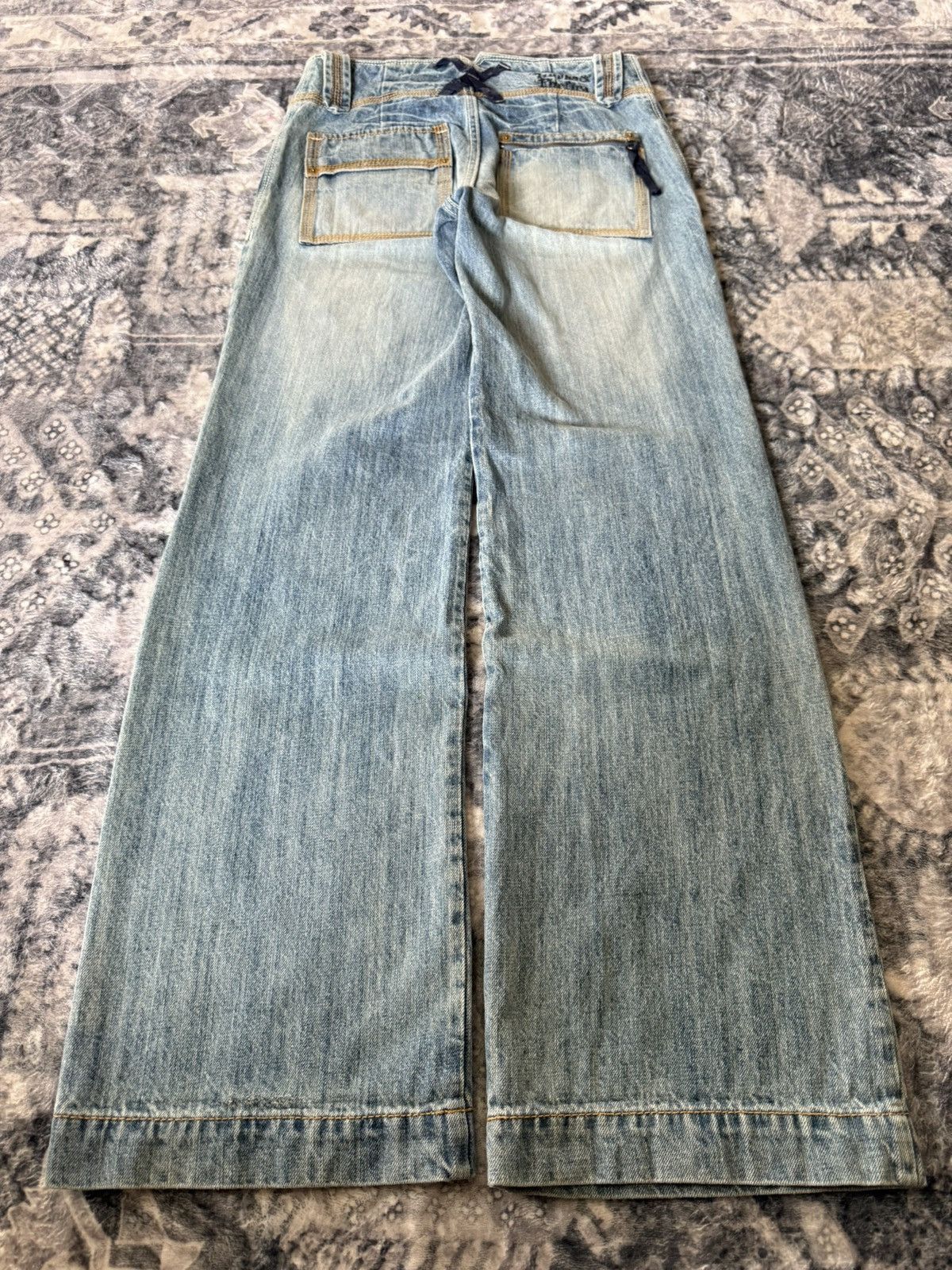 Japanese Brand Kooks & Phellica Flared Tribal Waist Skull Emblem Jeans Size US 28 / EU 44 - 2 Thumbnail