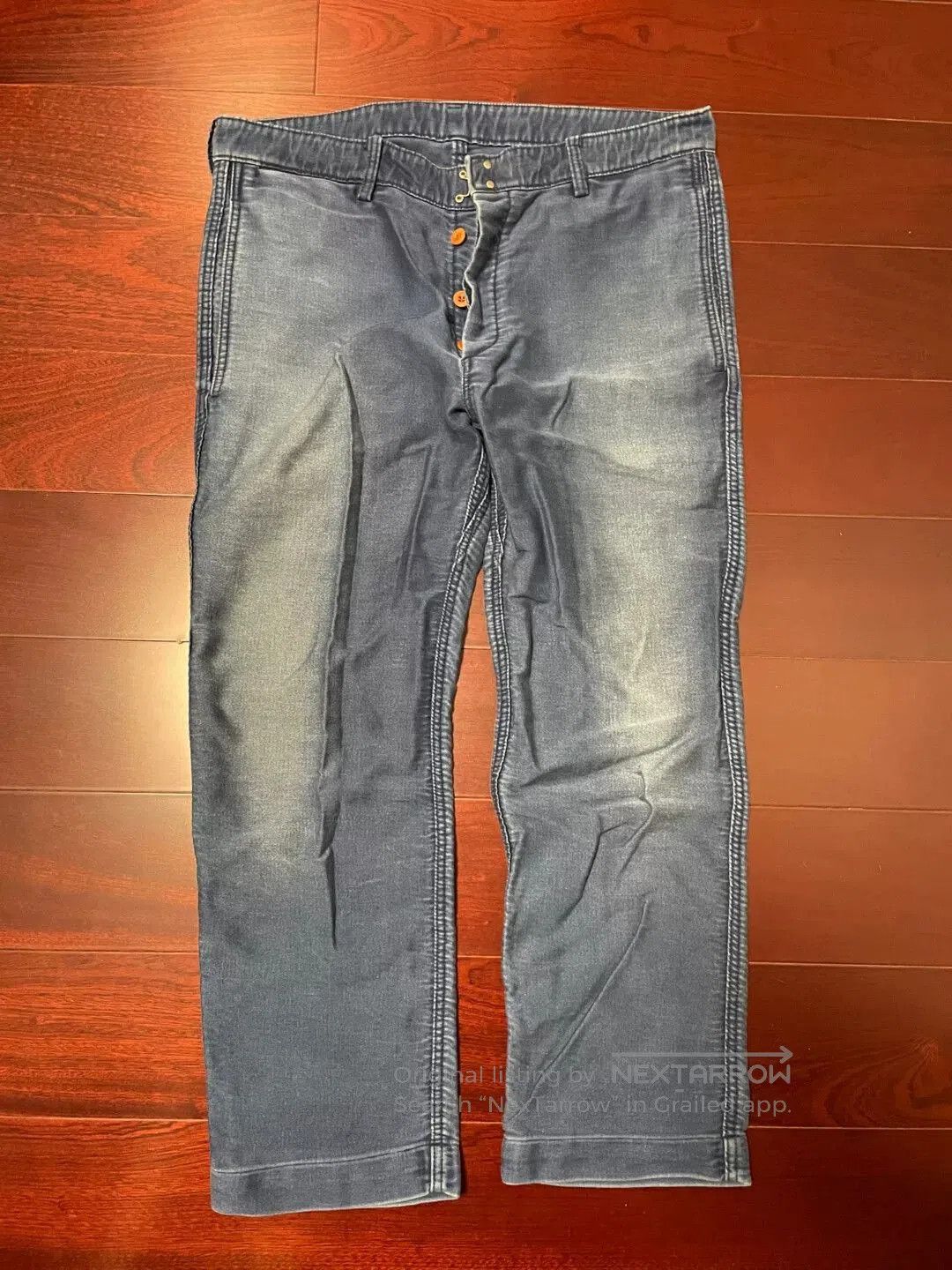 visvim moleskin washed nine-point pants.