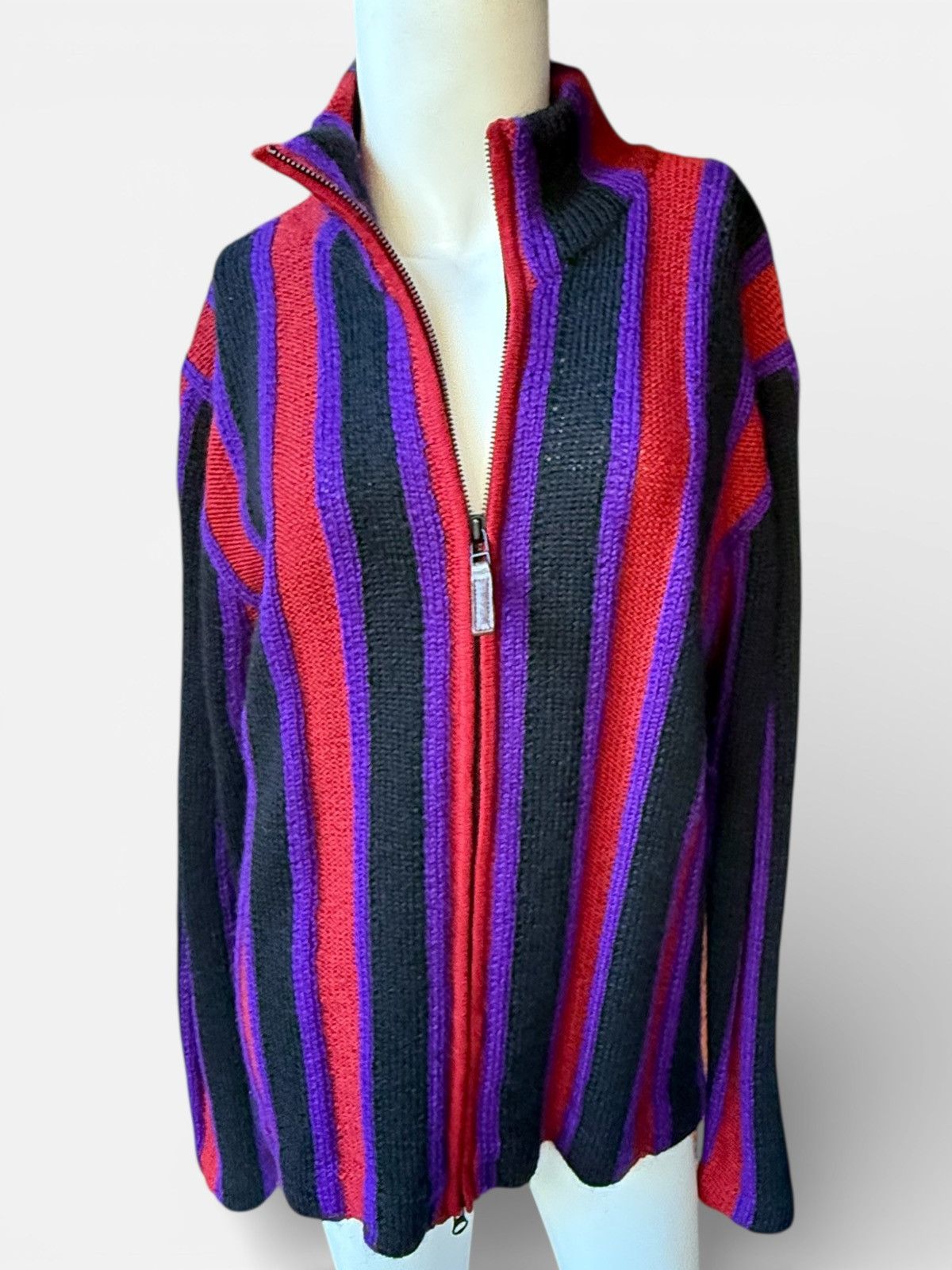 Rare Vintage 80s Issey Miyake wool zip up cardigan sweater