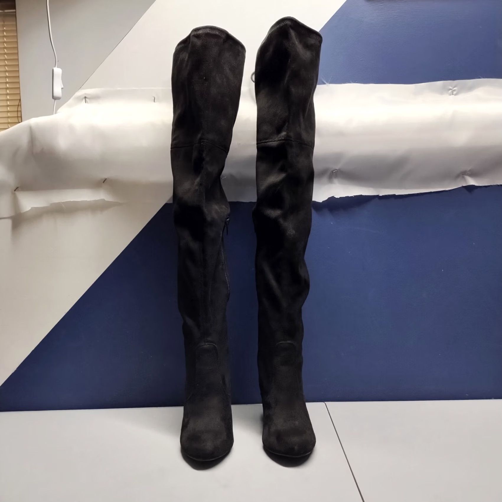 Vintage Target Olymagen Boots Womens US 7 Black Over The Knee Thigh High Pull On Size US 7 / IT 37 - 3 Thumbnail