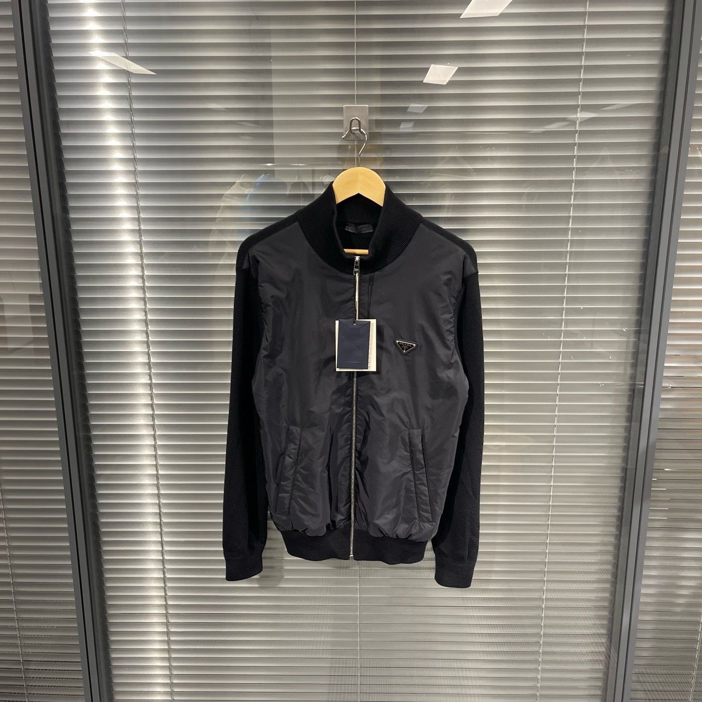 Prada Prada Triangle Logo Nylon Wool Hybrid Jacket 50 Size US M / EU 48-50 / 2 - 1 Thumbnail
