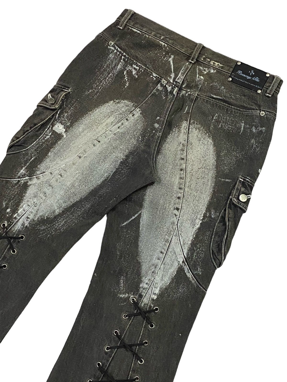 If Six Was Nine × Japanese Brand Berning Sho Flared Cargo Jeans Size US 30 / EU 46 - 19 Thumbnail