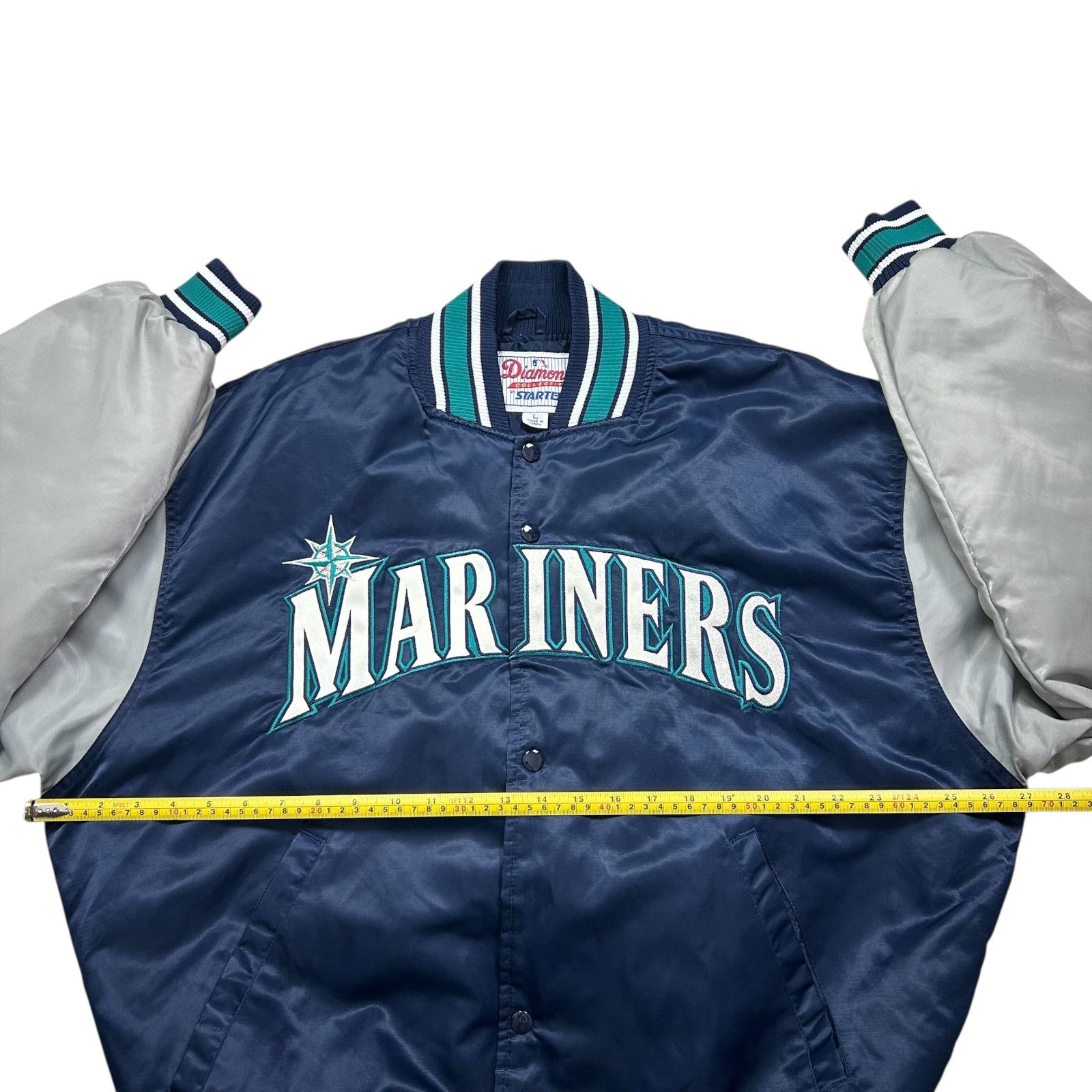 MLB VTG 90s SEATTLE MARINERS STARTER DIAMOND SATIN JACKET Size US L / EU 52-54 / 3 - 12 Thumbnail