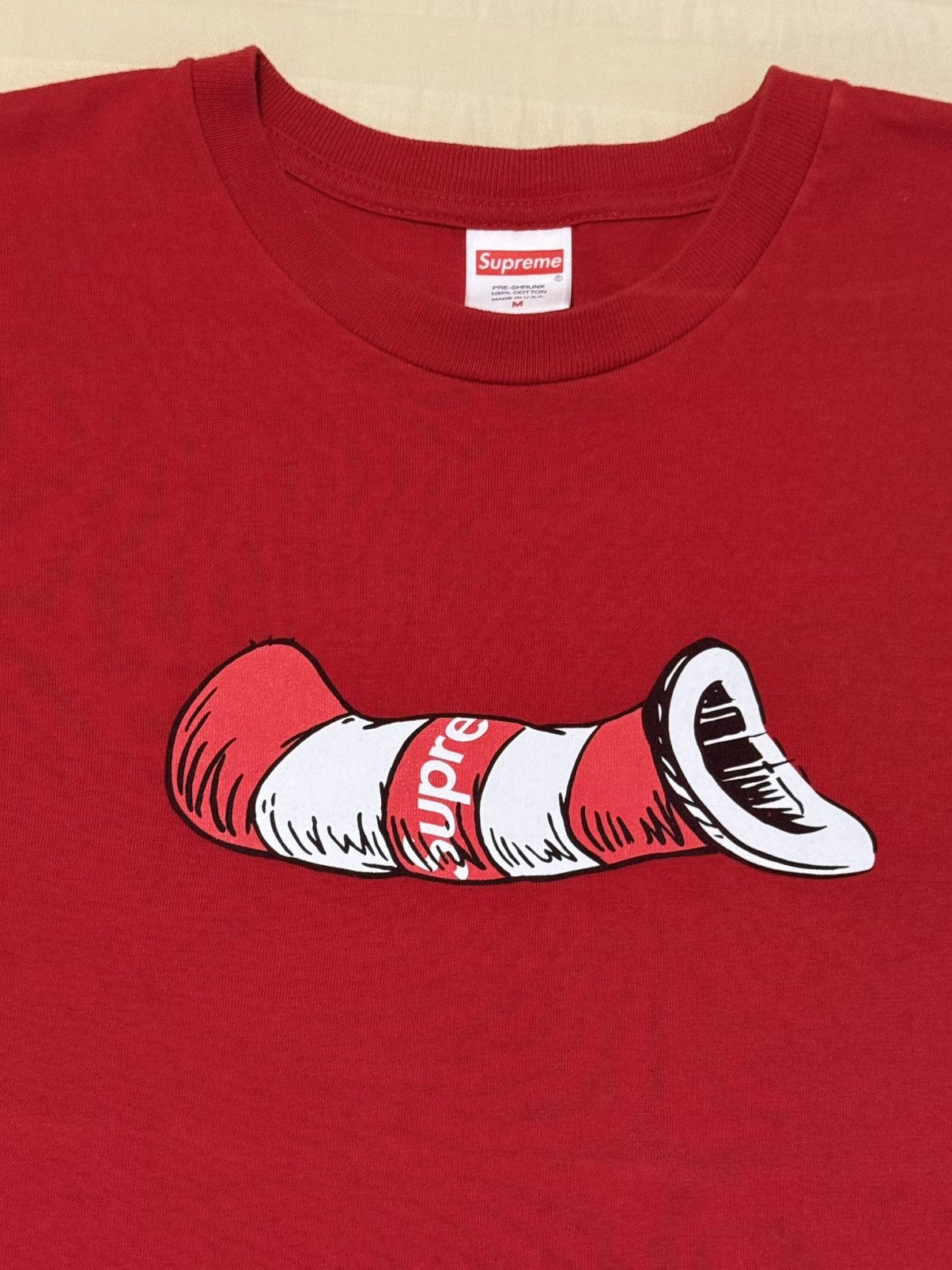 Supreme Supreme Cat in the Hat red Tee Size US M / EU 48-50 / 2 - 2 Thumbnail
