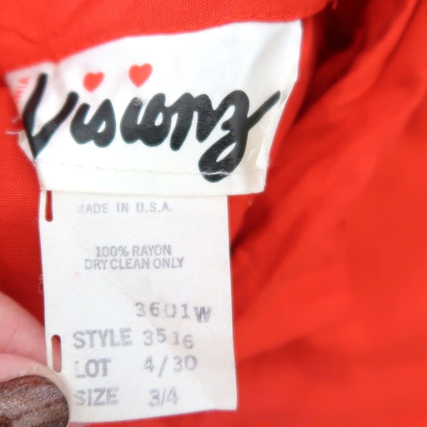 Vintage VINTAGE Visionz Red A-Line Midi Shirt Dress 4 Womens Half Sleeve Rayon Pockets 80s 70s Casual Workwear Modern Size S / US 4 / IT 40 - 6 Thumbnail
