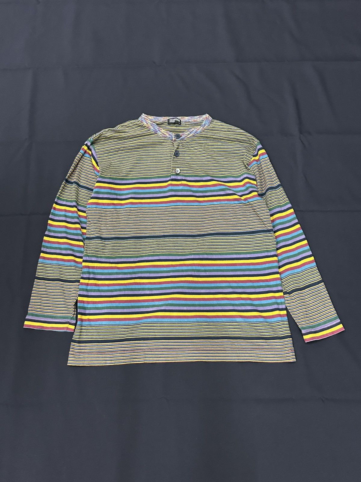 Missoni Vintage Missoni Multicolour Half Button L/S Shirt Size US M / EU 48-50 / 2 - 14 Thumbnail