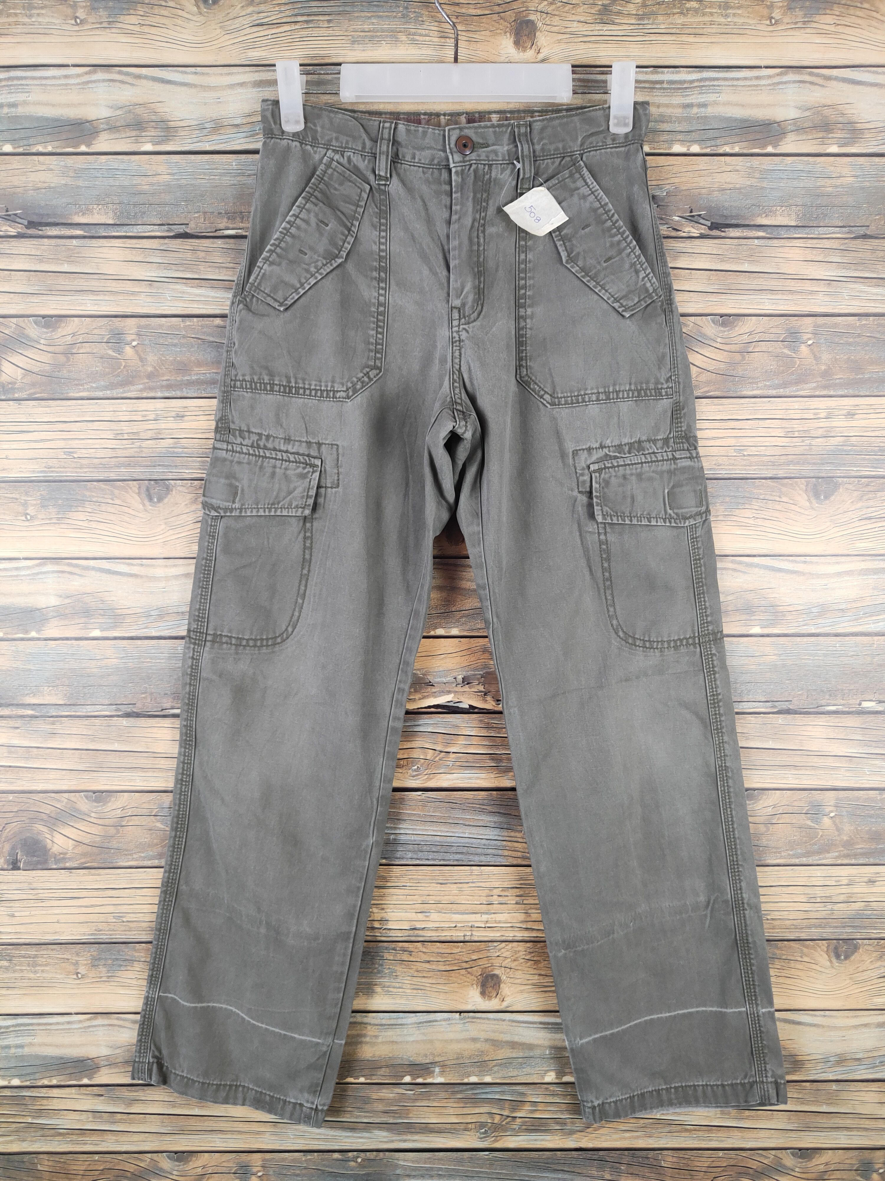 Japanese Brand DL Uniqlo Olive Multipocket Tactical Cargo Pants #508 Size US 26 / EU 42 - 1 Thumbnail
