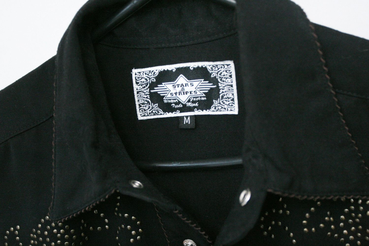 Cowboy Equipment vntg Stars Stripes Cowboy Western Black Studded Cross Shirt Size US M / EU 48-50 / 2 - 6 Thumbnail