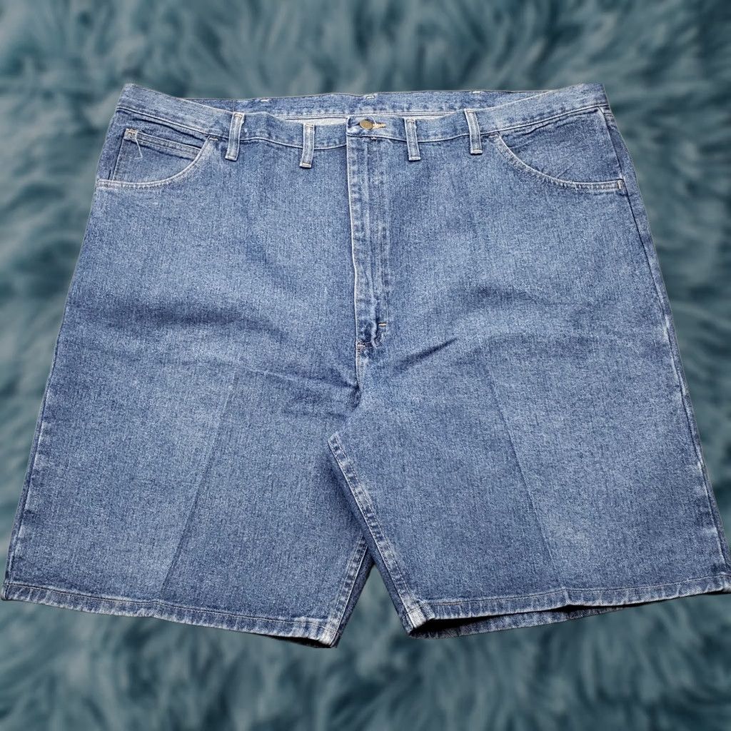 Wrangler Wrangler Mens Blue Denim Denim Bermuda Shorts 48 Carpenter Relaxed High Rise Flat Front 5-Pocket Size US 32 / EU 48 - 1 Thumbnail