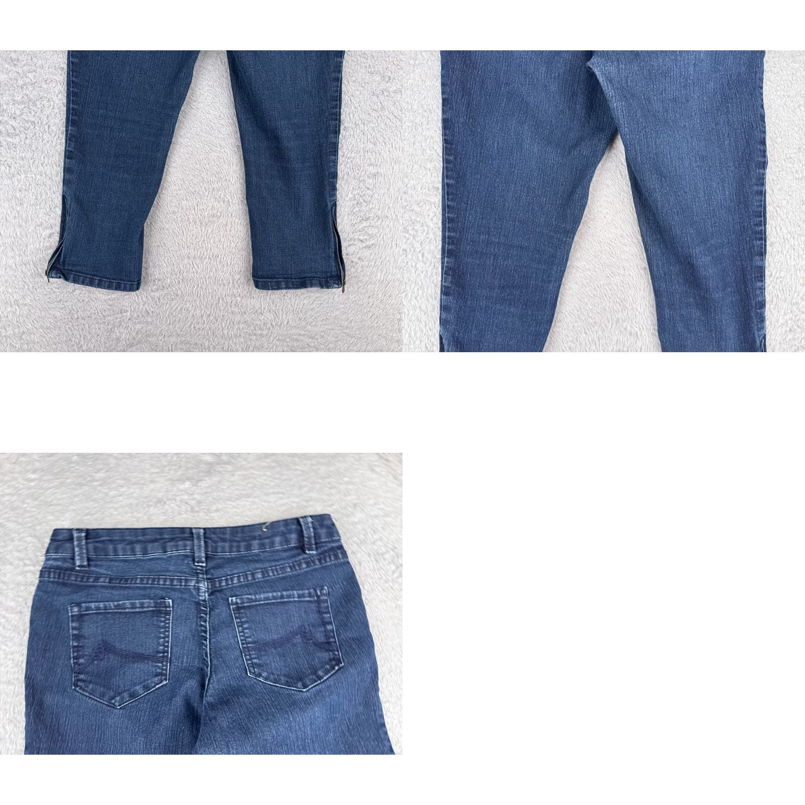 Vintage Max Jeans Women's Jeans Capri 28x21 Blue Denim Cotton Blend Zip Button Low Rise 4 Vintage No Size 27" / US 4 / IT 40 - 10 Thumbnail