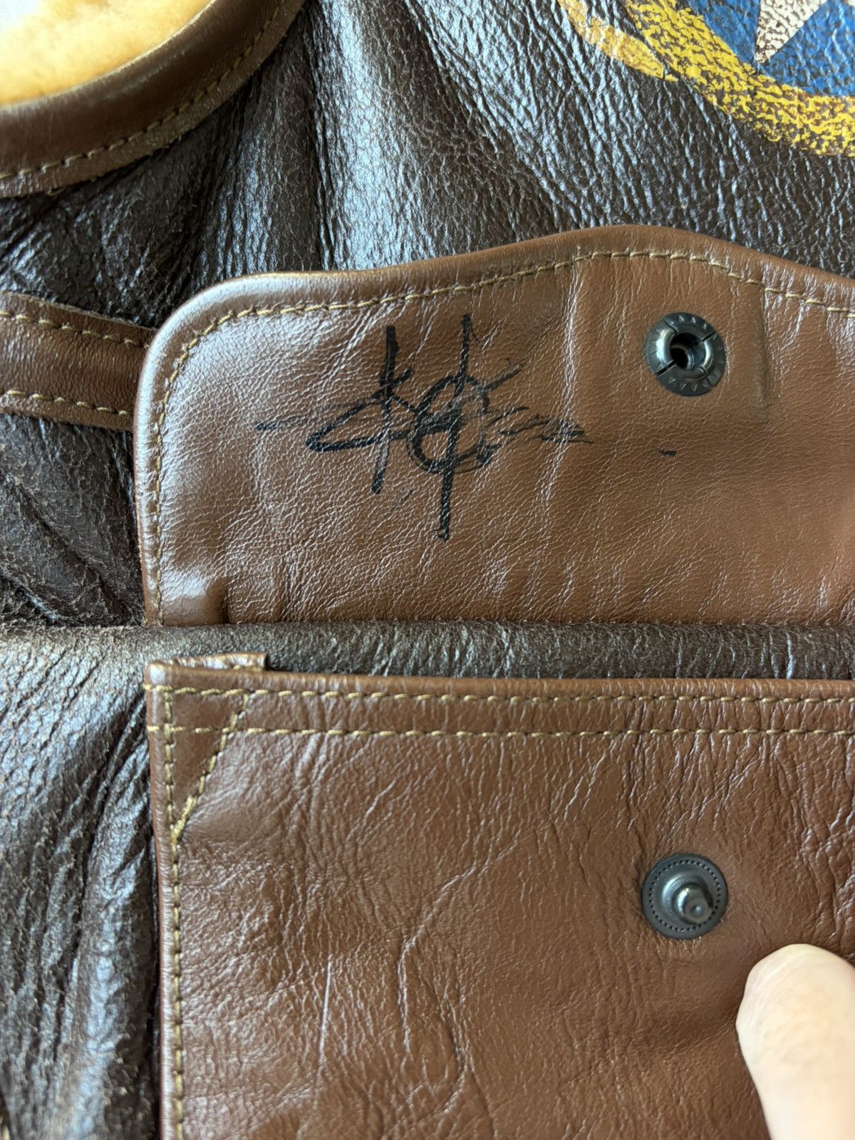 TOYS McCOY Hiroshi Okamoto AUTOGRAPHED C-3 Aviator Leather Vest Size US M / EU 48-50 / 2 - 2 Thumbnail