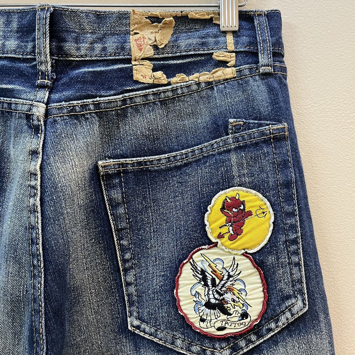 Christian Audigier × Ed Hardy × Von Dutch Vintage Y2k Ed Hardy Embroided and patches Jeans Size US 34 / EU 50 - 4 Thumbnail