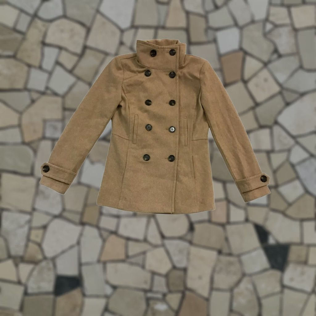 Vintage VINTAGE Women Dress Coat Thread & Supply XS Tan Quilted Coat Womens X-Small - 65% Polyester 35% Wool Size XL / US 12-14 / IT 48-50 - 1 Thumbnail