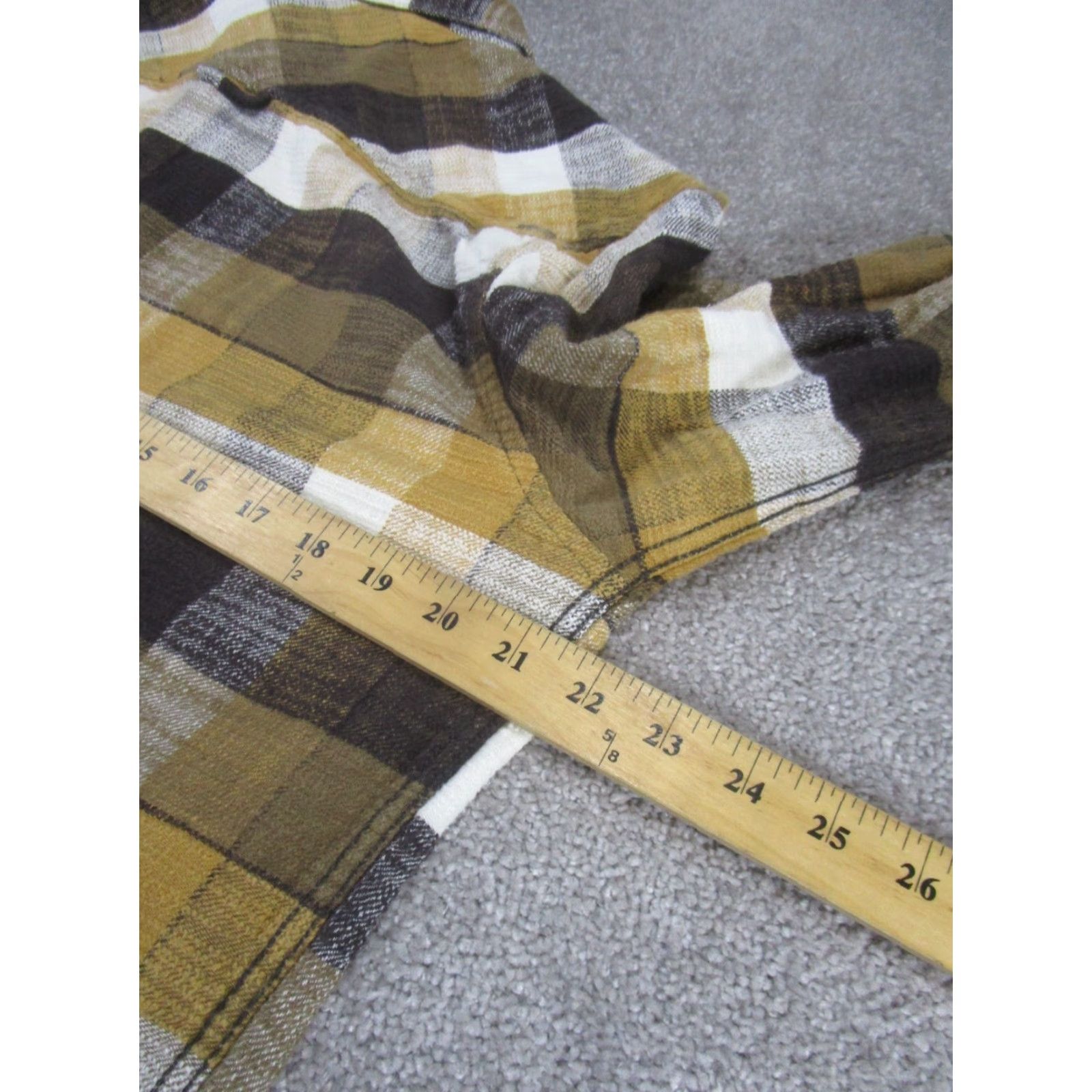Roots Roots Mens Large Beige Plaid Button-Up Flannel Shirt Size US L / EU 52-54 / 3 - 5 Thumbnail