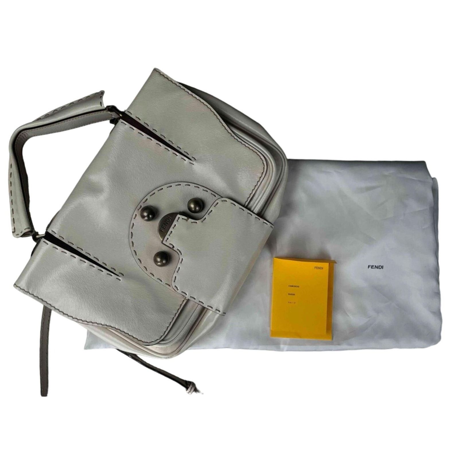 Fendi Cream Fendi F3 Secret Code Handbag Size ONE SIZE - 12 Thumbnail