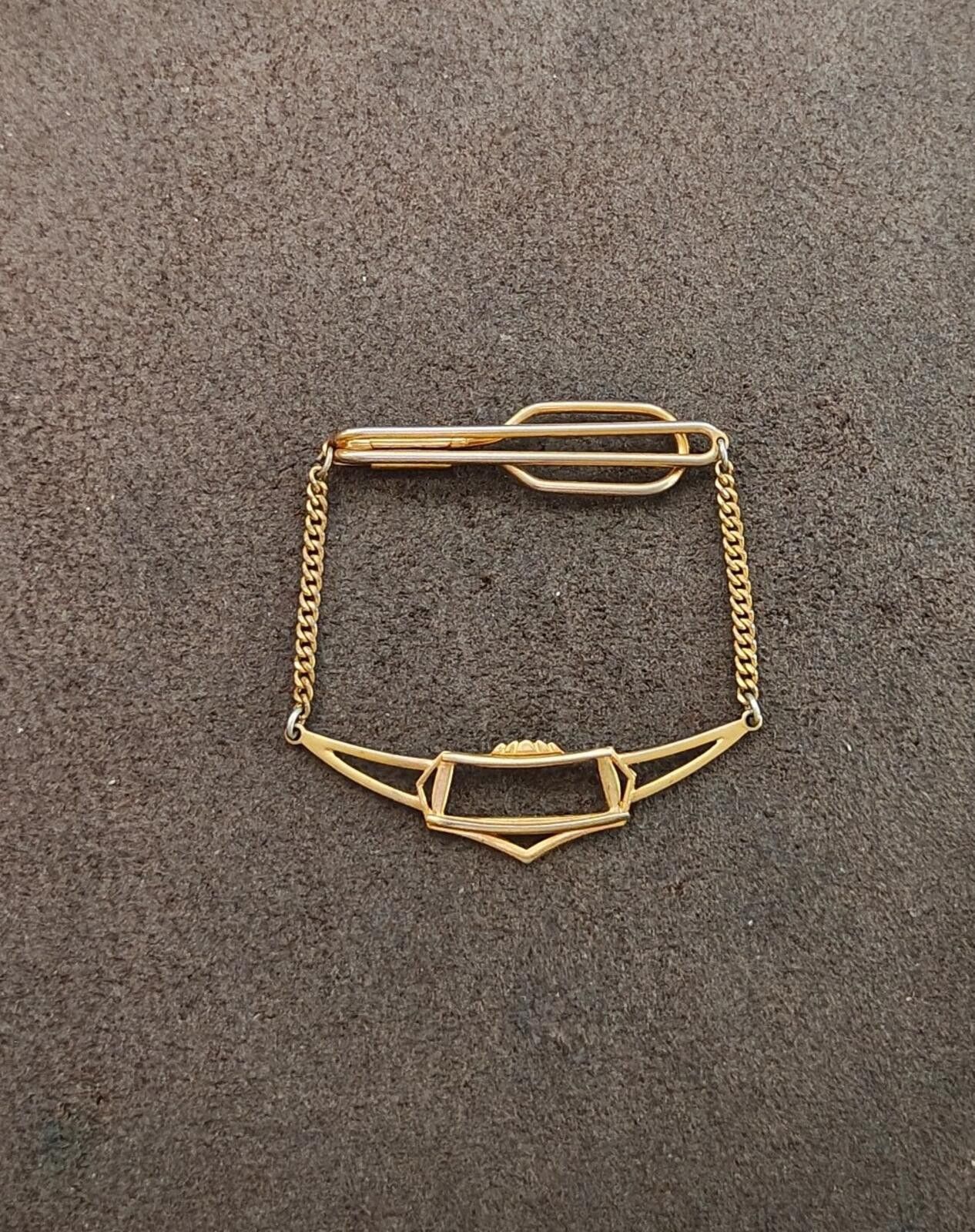 Other 1930s Art Deco Style Gold Tone Tie Bar/Tie Clip Size ONE SIZE - 2 Thumbnail