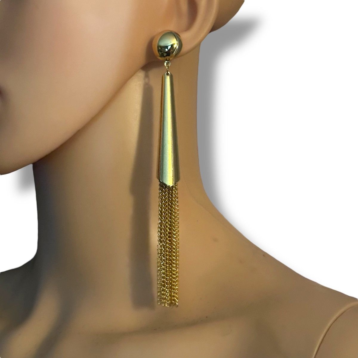 Other Long gold tone chain tassel earrings Size ONE SIZE - 3 Thumbnail