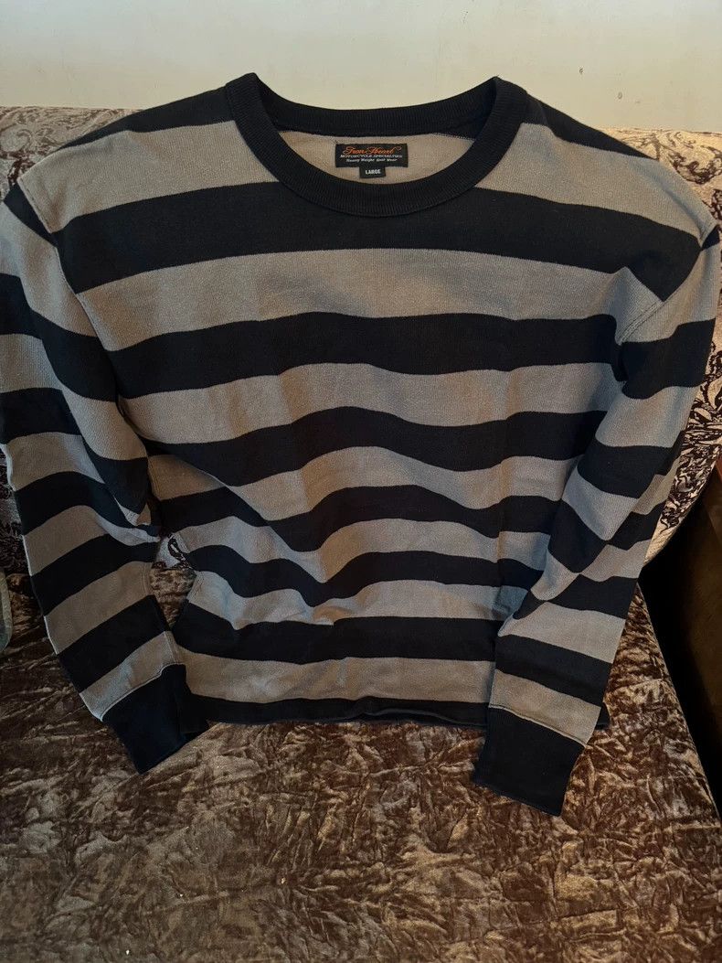 Iron Heart Iron heartGray and black vintage striped sweater 2503-Nexta Size US L / EU 52-54 / 3 - 1 Thumbnail