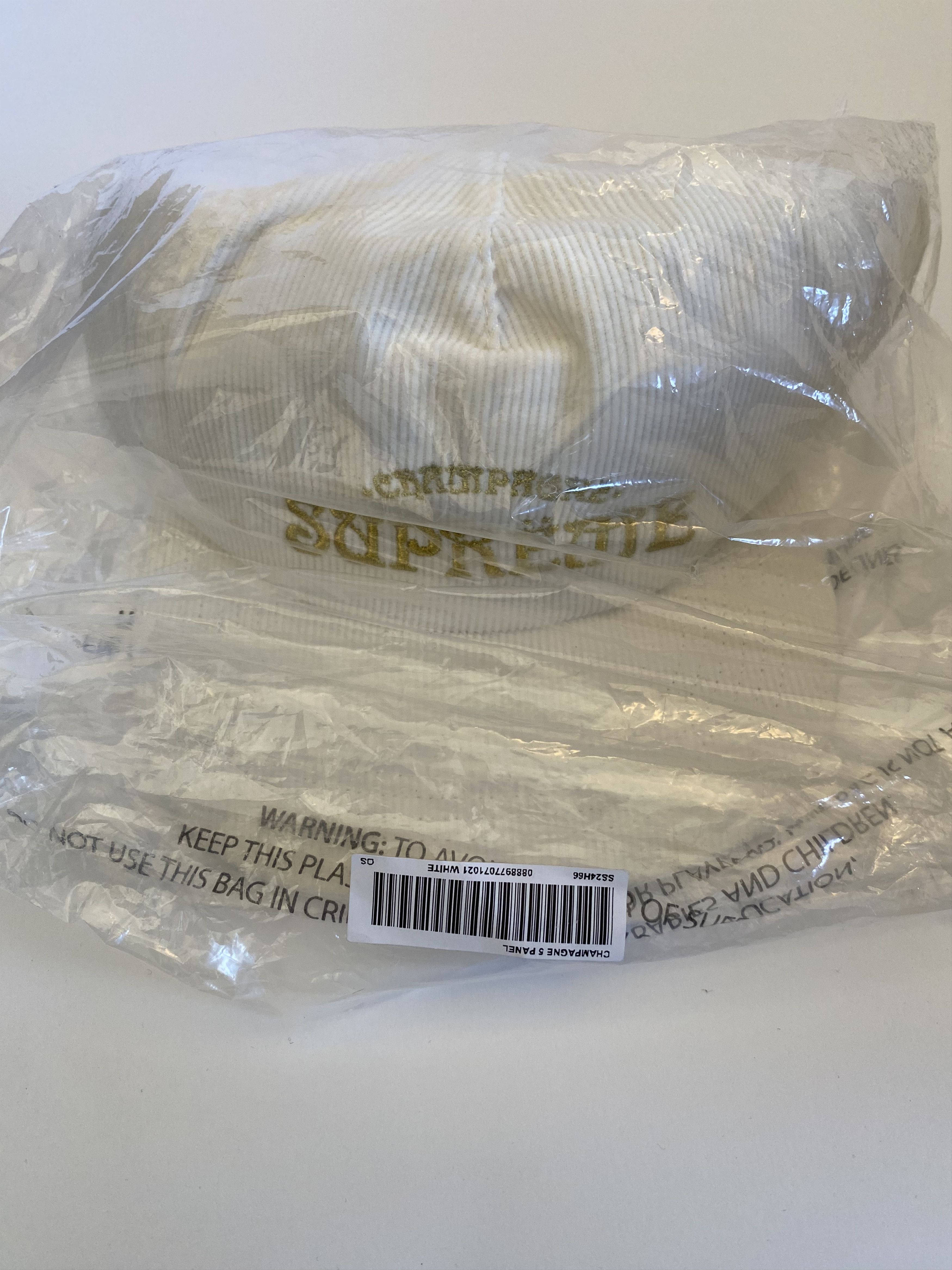 Supreme Champagne Corduroy 5-Panel Hat - White Size ONE SIZE - 1 Thumbnail