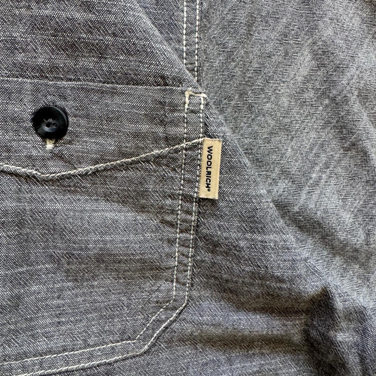 Woolrich Woolen Mills Woolrich Men’s Chambray Gray Button Down Shirt – Size XL Size US XL / EU 56 / 4 - 4 Thumbnail