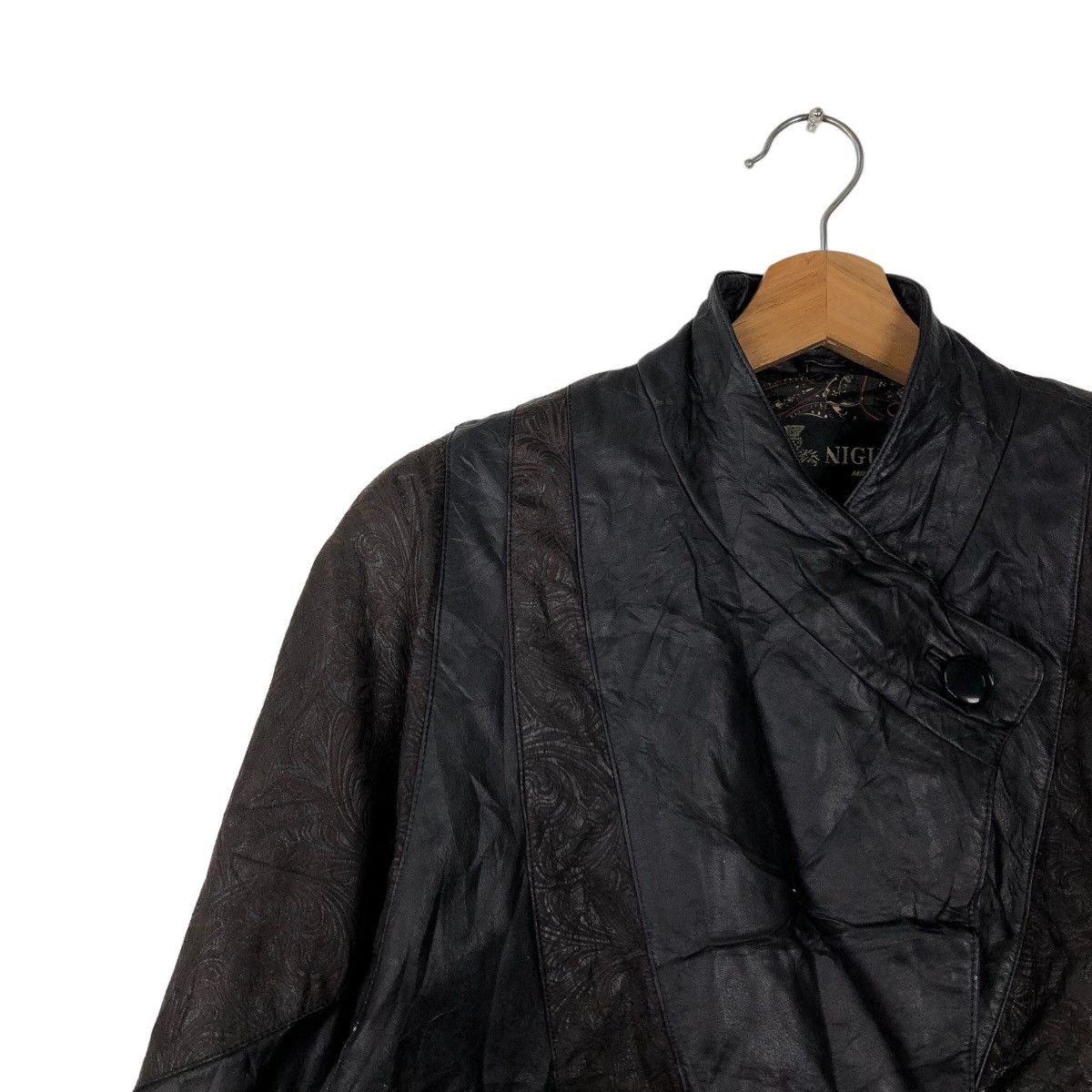 Japanese Brand 🔥VINTAGE CHORE GENUINE LEATHER JACKET NIGU MILAN JAPAN Size US M / EU 48-50 / 2 - 6 Thumbnail